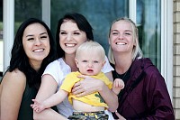 Family members together during illness
